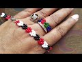 ♥️ Heart to Heart Anklet & Ring♥️ How to make Seed bead anklet (0138)