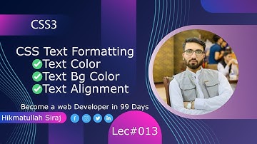 🔴 CSS 3 Tutorial 2024 in Pashto || Text Formatting Properties Tutorial Part One Day#013