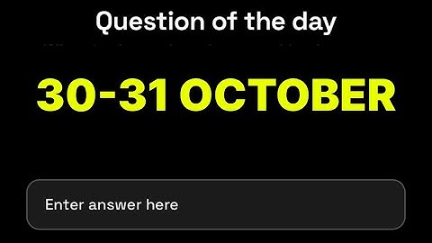 Dropee Question of the day 30 October | Dropee Question of the day Today | #dropee |