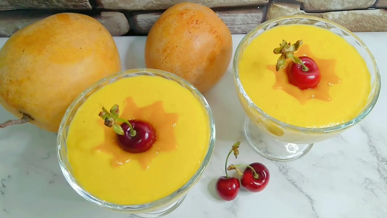 3 ingredient Mango Pudding Recipe - Eggless, no gelatin, no agar. Easy