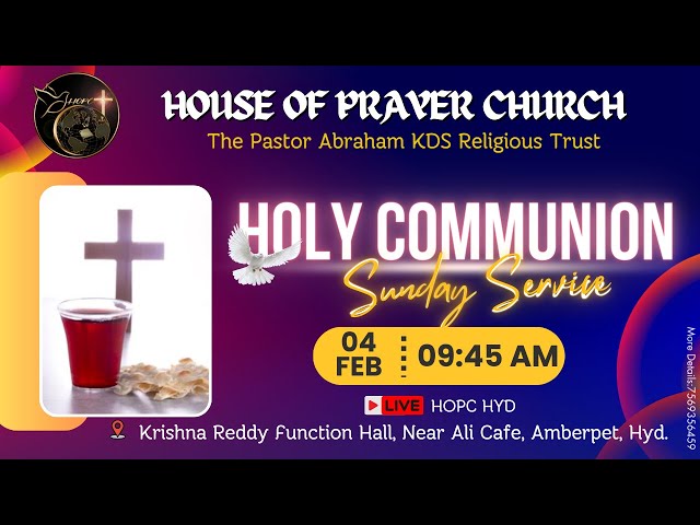 HOUSE OF PRAYER CHURCH SUNDAY WORSHIP SERVICE || 04-02-2024 || #hopchyd #worship #sundayservice class=