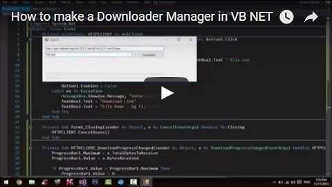 How to make a Downloader Manager in VB NET