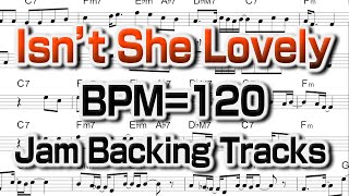 Isn't She Lovely - Backing track【With Score Band Recording】  譜面付きマイナスワン生バンド録音 Jazz Standard BPM120