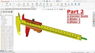 Solidworks tutorial design of Vernier caliper Part 2