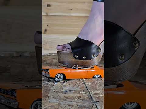 Model car crush. Full video on premium #modelcarcrush #toycarcrush  #highheels #crushexperiment