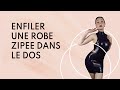 Comment enfiler une robe en latex zippe dans le dos  