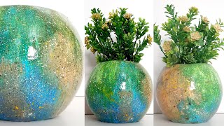 How to make flower pot | DIY Flower Vase | Balloon Vase | Paper Craft Idea | DIY Vase | Flower Pot