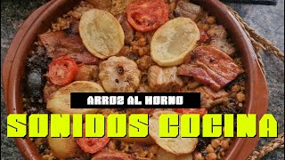 Sonidos de la cocina, PELAR, CORTAR, carne, freír ,rehogar, hervir, remover con un ARROZ AL HORNO