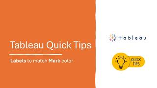 Labels to match Mark color || #Tableau "Quick Tips" Series