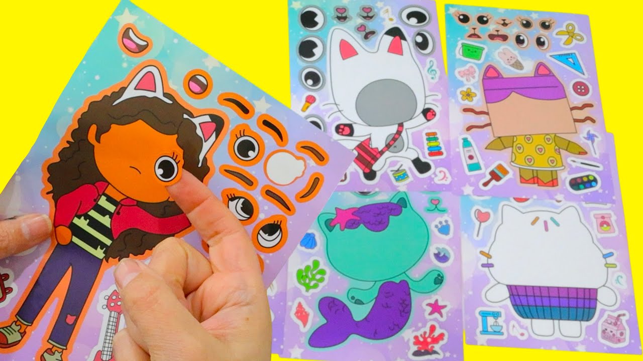 Pegatinas para hacer caras de la Casa de Muñecas de Gabby