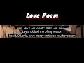 Love Poem Oh Layla سلبت ليلى مني العقلا قلت يا ليلى ارحم القتلى