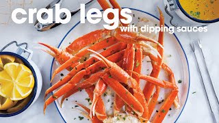 Athlete Statistics Crab Legs with Dipping Sauces