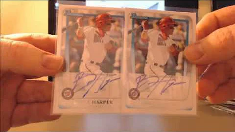 Amazing! 2 Bryce Harper autos from 2011 Bowman 1 case break