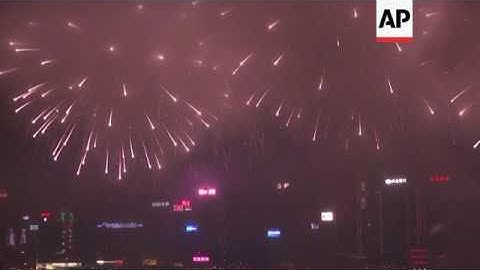 Raw: Fireworks Light Up Hong Kong for New Year