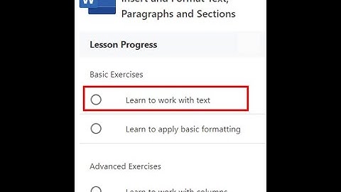 Word 2.1 Learn to work with text (8 minutes)