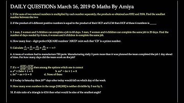 8 important Questions and their Solutions  16th March   Daily Questions