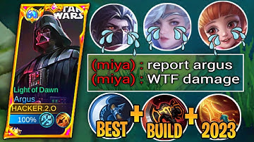 GLOBAL ARGUS BEST BUILD AND EMBLEM 2023 | TRY THIS BUILD | MOBILE LEGENDS
