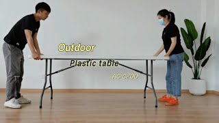 Aicathlon 200CM White Banquet Buffet Catering Plastic Folding Dining Event Tables AC-C200