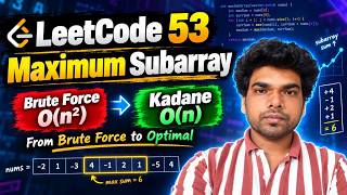 LeetCode 53 | Maximum Subarray | Brute Force O(n²) to Kadane’s Algorithm O(n) | Java