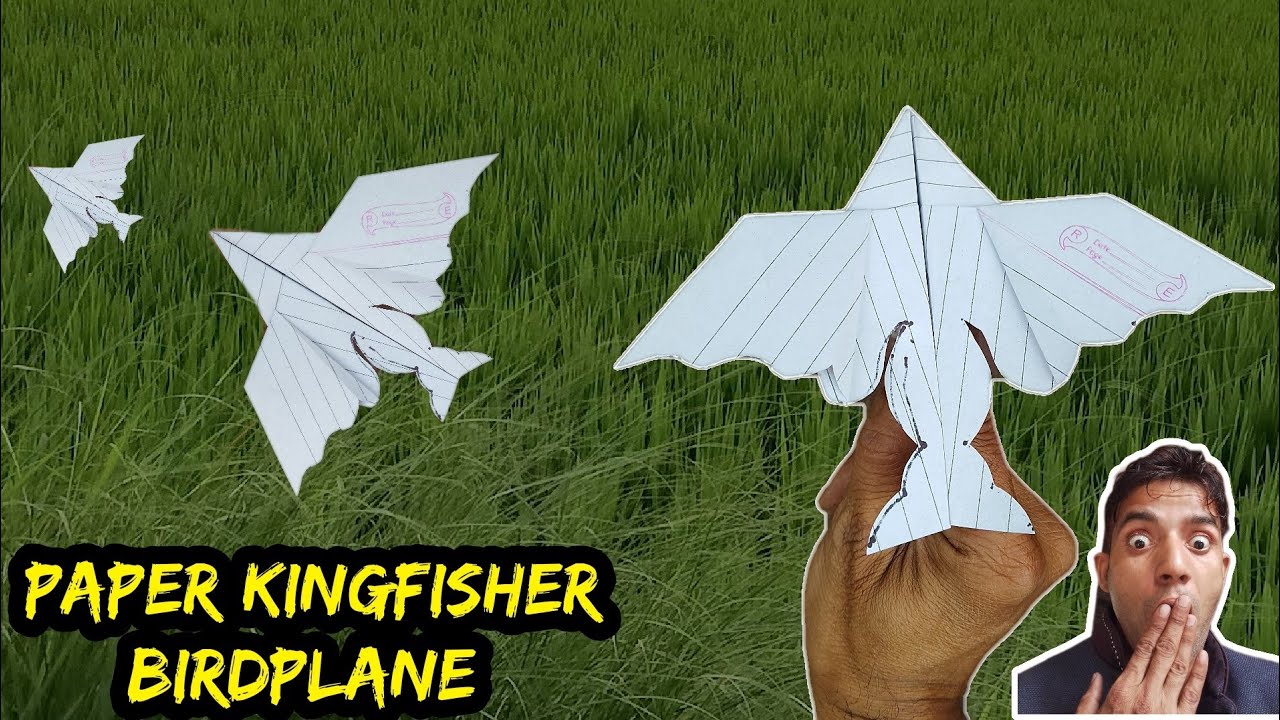HOW to make notebook paper origami kingfisher birdplane making very ...