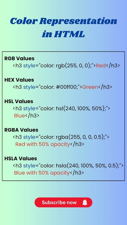 Colour Representation in HTML 🖥️| Web Development Beginner #htmlcssjs # ...