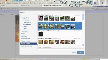 Upload Pictures to Web Album then insert Picasa Slideshow.wmv