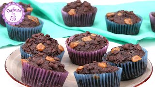 Muffins de Chocolate Sin Harina y Sin Azúcar - Muffins Saludables