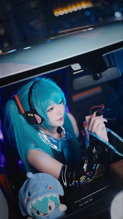 Glow Up 🚗! Hatsune Miku's Neon Cosplay Drive #hatsunemiku
