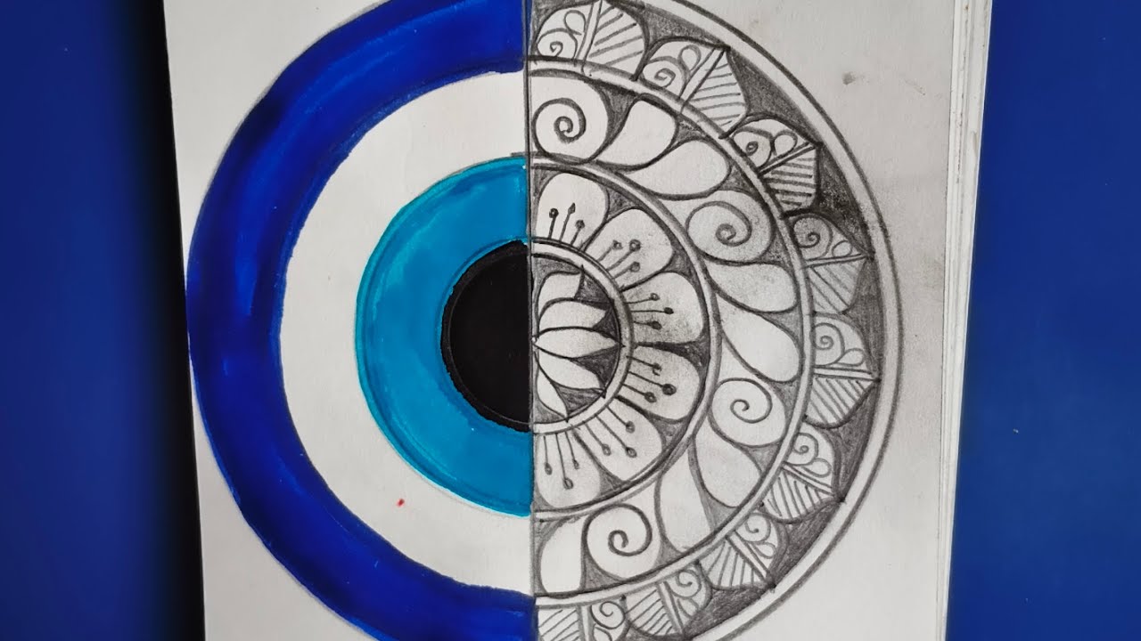 Mandala Art with evil eyes step by step || Easy drawing of mandala art ||