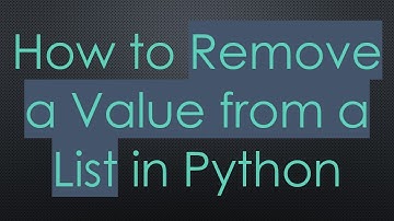 How to Remove a Value from a List in Python