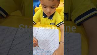Slanting line in notebook📏|| ##nursery #slantingline #rhymes #preschoollearning #craft #learning #+3