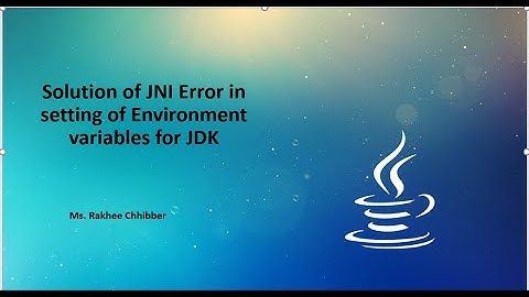 JNI error in jdk environment