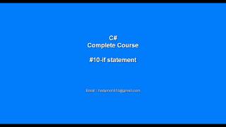 C# Course in arabic #10 if statement