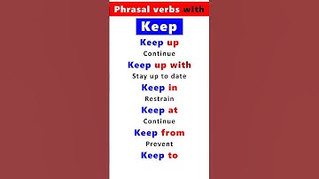 Use of "Keep" in English | Phrasal verbs with keep | Spoken English