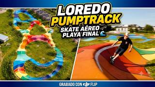 Patinando el Pumptrack de Loredo desde el Aire 🛹 🌊 Increíble playa en Cantabria - DJI Flip