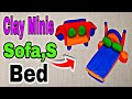How to Make Clay Sofa and Bed Easy | DIY Miniature Furniture Craft for Beginners nice video slime!