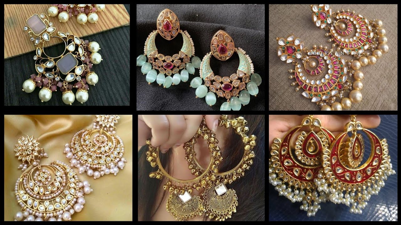 Traditional New Outstanding Kundan Earrings With Different Stones / Fabulous Earrings Collection
