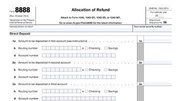 IRS Form 8888 walkthrough (Allocation of Refund)