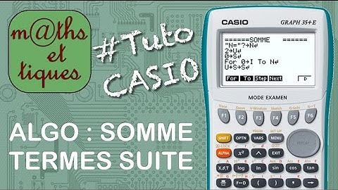 SUITES : Calculer la somme des termes d