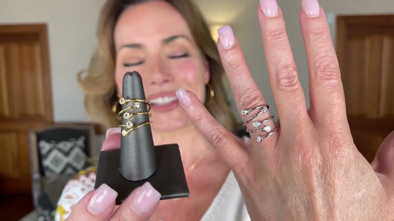 Handmade Sterling Multi-Row bands with Bezel Set Stone Accents