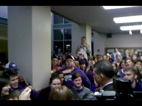 K-State Players Greeted By Fans After NCAA Elite E...