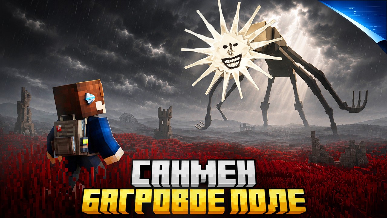 Я ПРЯТАЛСЯ ОТ SUNMAN В БАГРОВЫХ ПОЛЯХ В МАЙНКРАФТ!