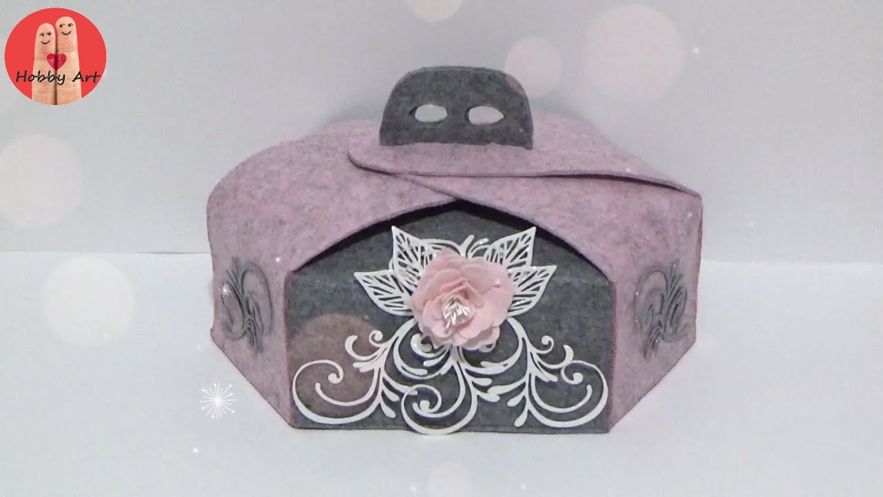DIY Tutorial Porta Dolci Esagonale in Feltro - sweet  holder in felt