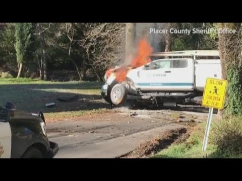 Suspected truck thief arrested after fiery rollover crash in Placer ...