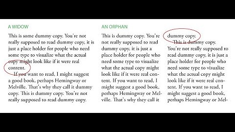 Typography Rags and Rivers Widows and Orphans