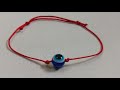 How to make a Lucky Red String Kabbalah Bracelet with blue evil eye charm ( Quick & Easy )