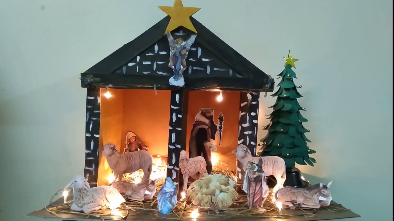 Christmas Crib Making And Decorations  How To Make Christmas Crib