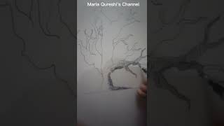 how to draw  tree trunk// pen hatching tutorial. #shorts  #youtubeshorts