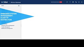 Embedded System Management: Class of Restriction: MiVoice Business