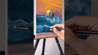 Surfing Waves Acrylic Painting 🎨 #acrylicpainting #art #surf #artist